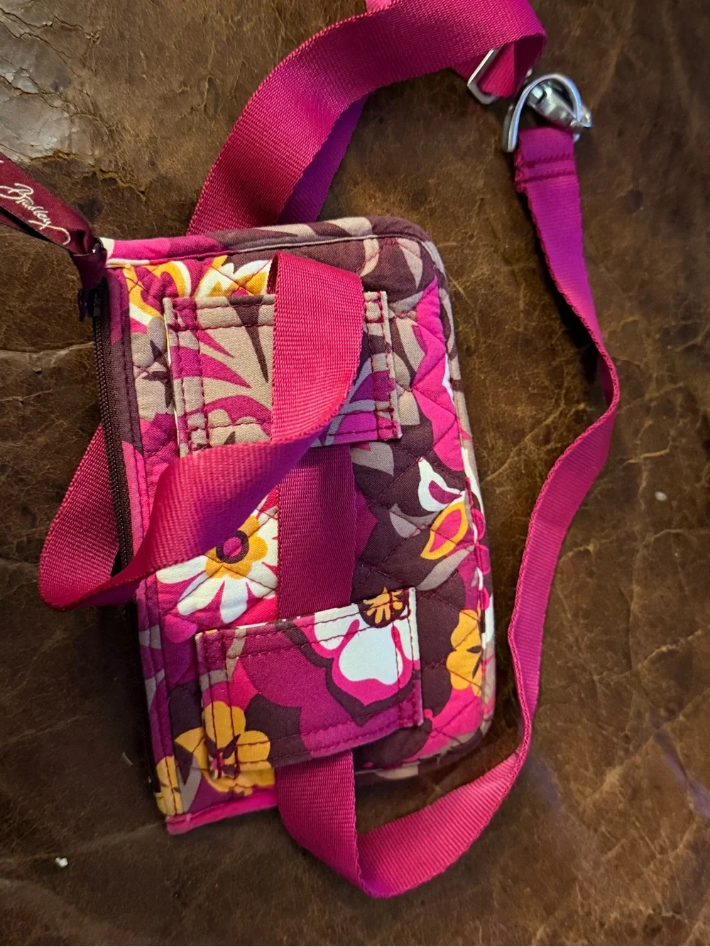 Vera Bradley Hot Pink Floral Quilted Crossbody